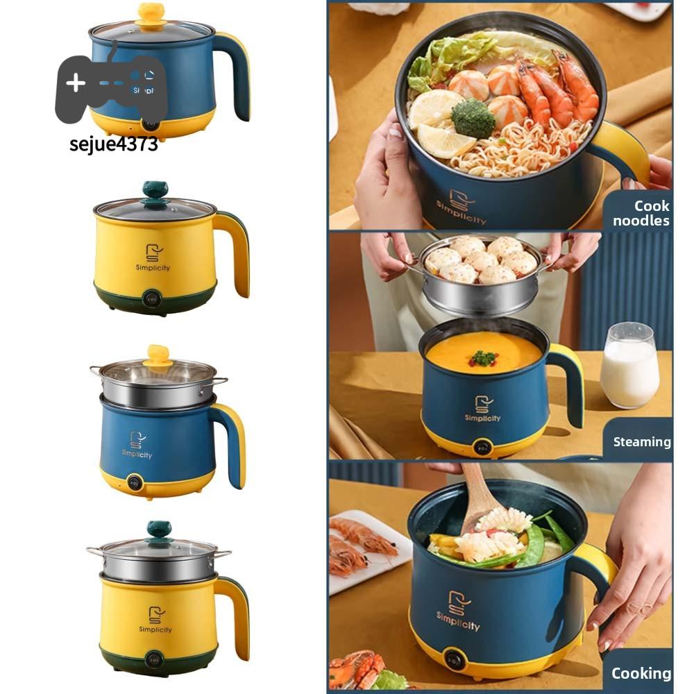 SEJUE4373 có cáp Nồi nấu điện mini Nồi cơm điện Nấu ăn không dính Nồi hấp mini Thời trang Đa chức năng Nồi điện mini Ký túc xá
