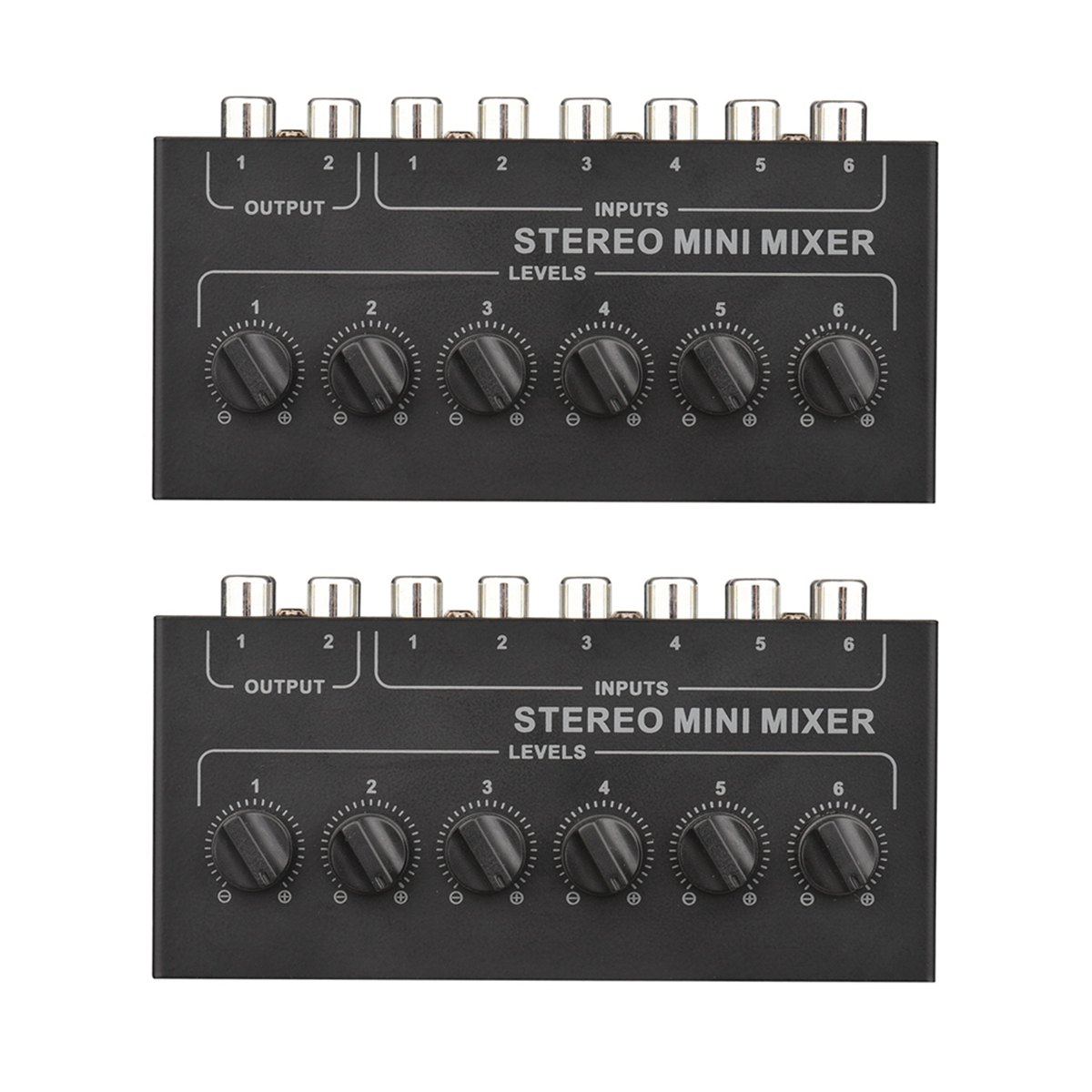 (EXTK) 2X CX600 Mini Stereo 6 Channel Passive Mixer Portable Audio Mixer 6 in 2 Out Stereo Distributor Volume Control