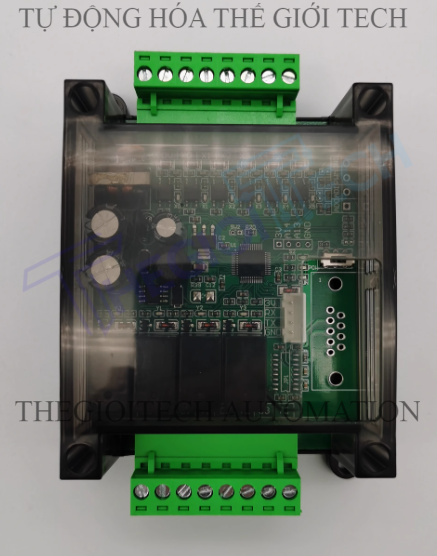 Board mạch PLC HK FX2N-10MR CTH, CFH , 6 In/4 Out Relay, TTL RS232 9.6kbps, 24VDC, mạch trần và có vỏ hộp gắn ray, GX Works2 Mitsubishi - TTL, Vỏ Hộp