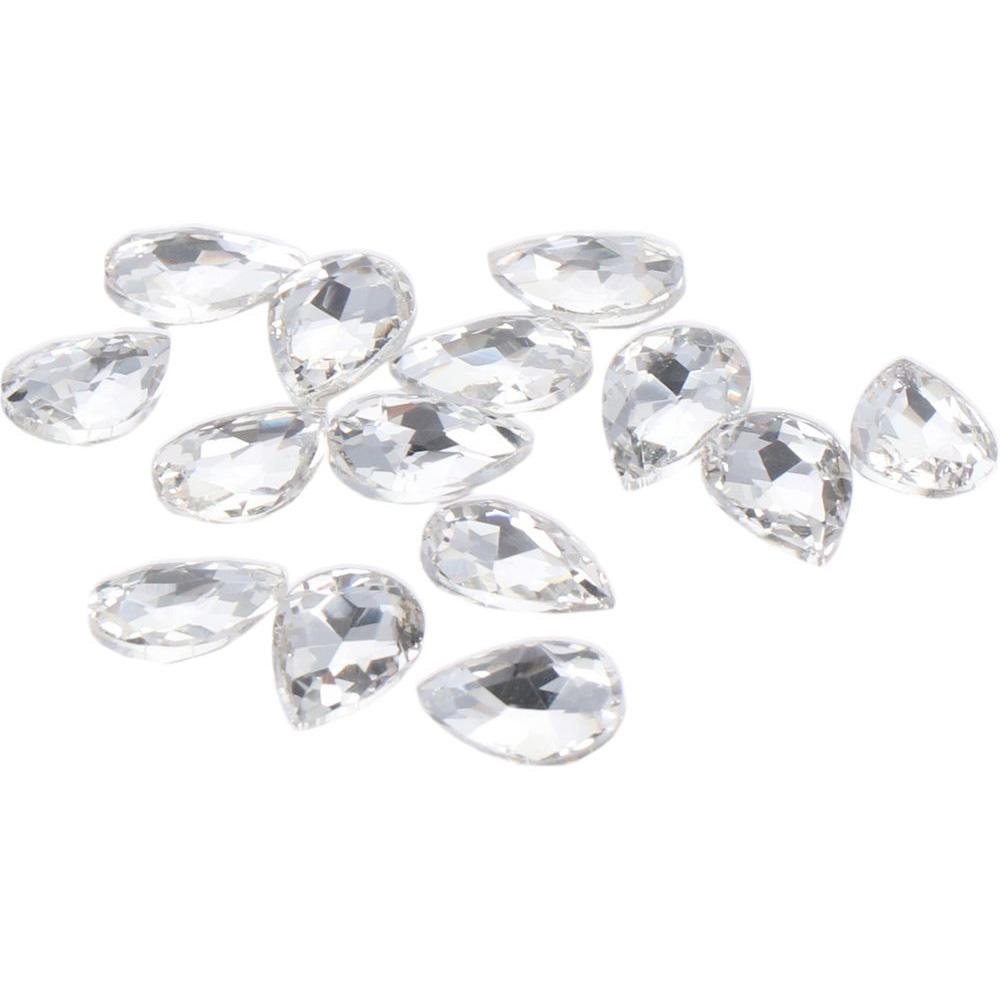 SUBSCRIBE SOCIETY78TY6 100 PCS cương giả hình giọt nước mắt Giọt Nước Mắt Thủy tinh Hạt cương giả pha lê Đồ trang sức thủ công tự làm Trắng Giọt Nước Mắt pha lê Vòng cổ