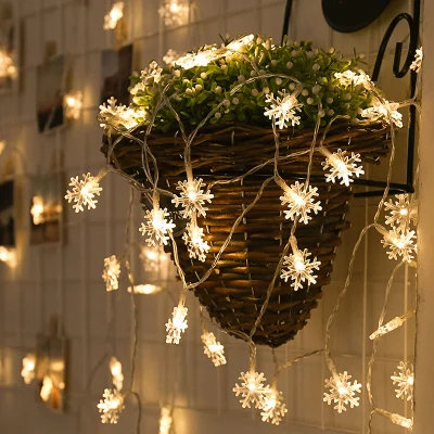 Led Snow Fairy Light Snowflake Light String Battery Usb Opreated Holiday Decoration 1.5m 3m 4.5m 6m 10m for Christmas Newyear Xmas Decoration