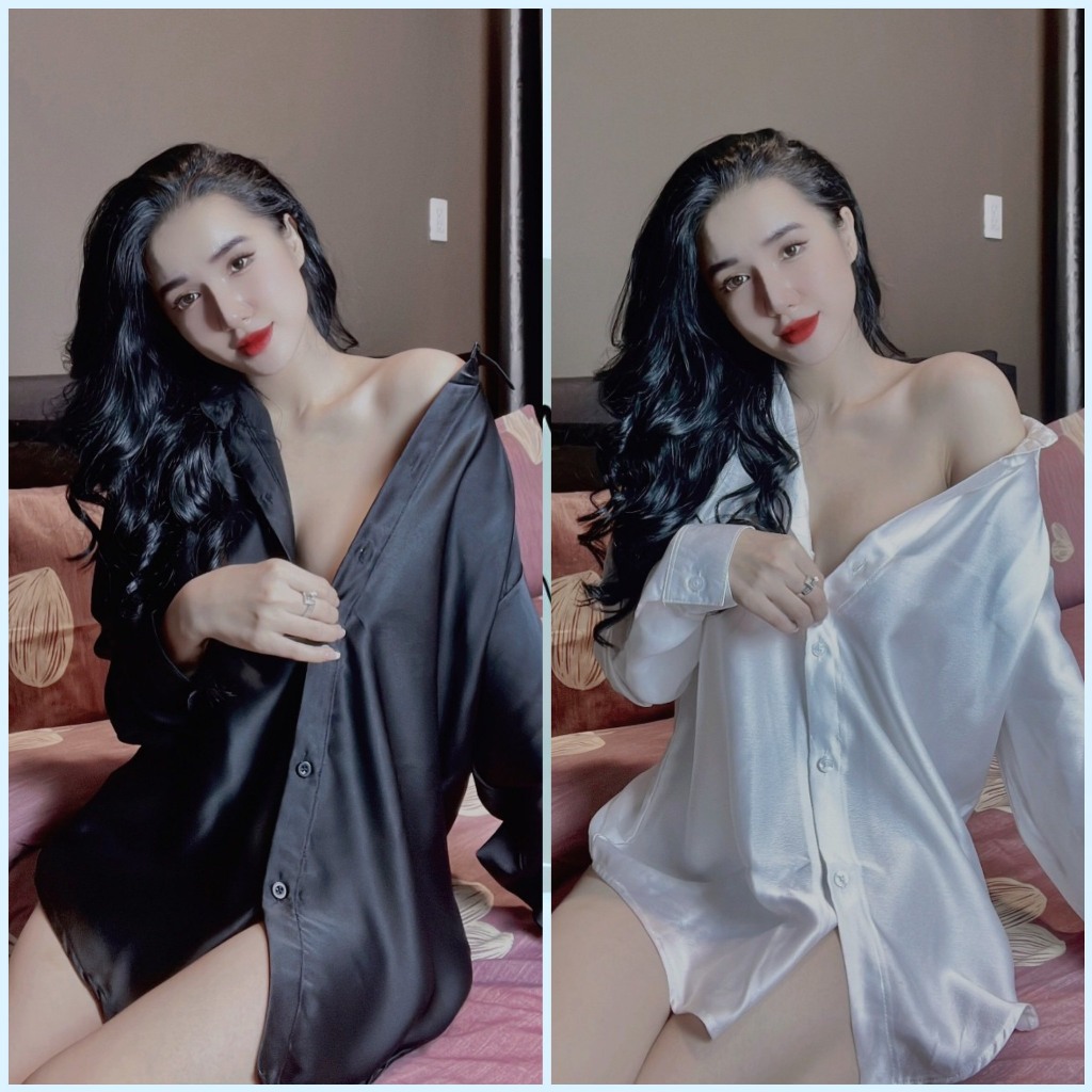 Váy ngủ sơmi sexy bigsize đầm ngủ sexy kèm quần lụa latin cao cấp