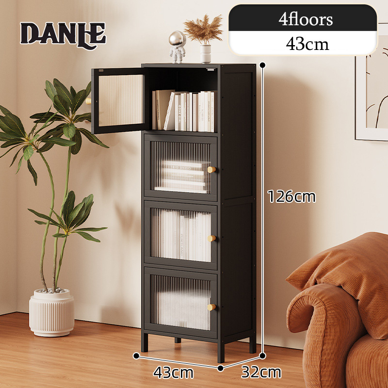Simple dust-proof bookcase, deep narrow gap storage cabinet with door bookshelf, floor-standing home multi-layer book rack ราคา 914 บาท*ส่งฟรี