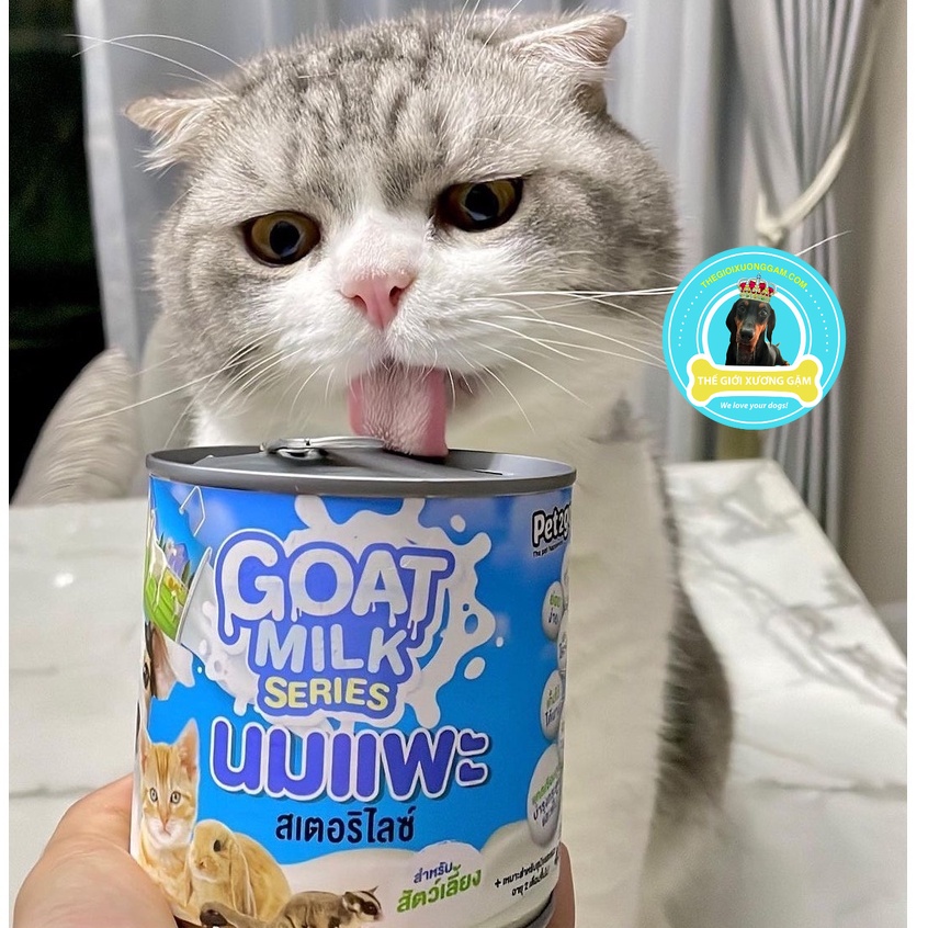 PET2GO SỮA DÊ THÁI LAN PHA SẴN LON 400ML CHO CHÓ MÈO