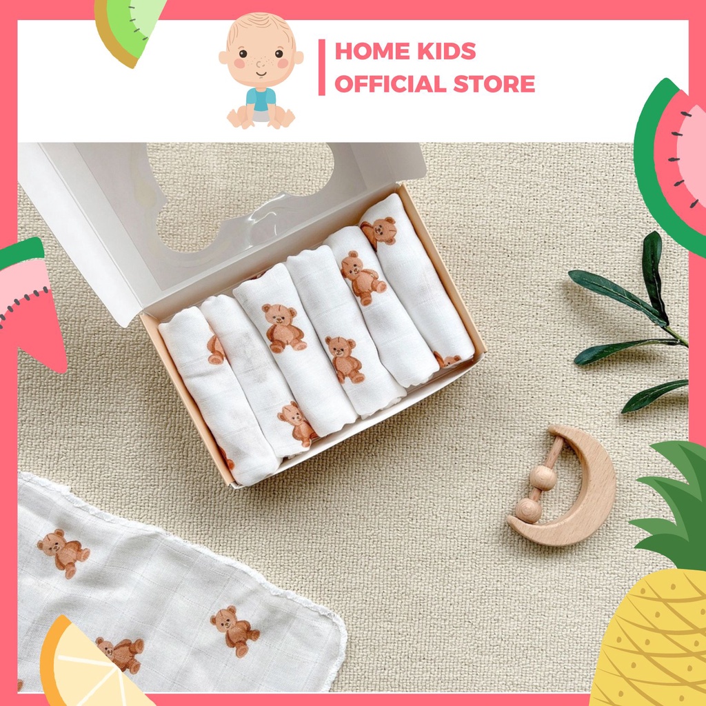 Set 6 khăn sữa sợi tre mochee việt nam