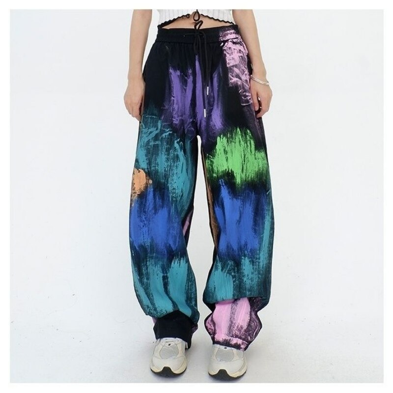 Kpop Streetwear Pink Cargo Pants Women Y2K Vintage Hippie Oversize Pocket  Wide Leg Sweatpants Female Tracksuit Harajuku