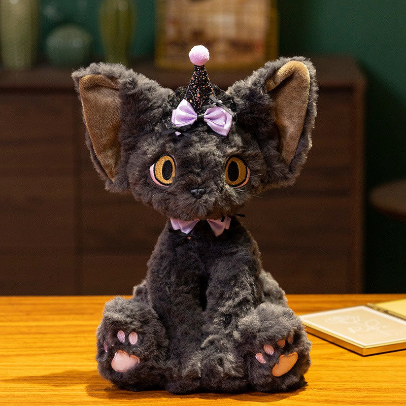 [Bộ sưu tập 3075 người] siêu dễ thương Devon Rex mèo đen Mèo Thú nhồi bông sinh nhật Quà Tặng bé gái