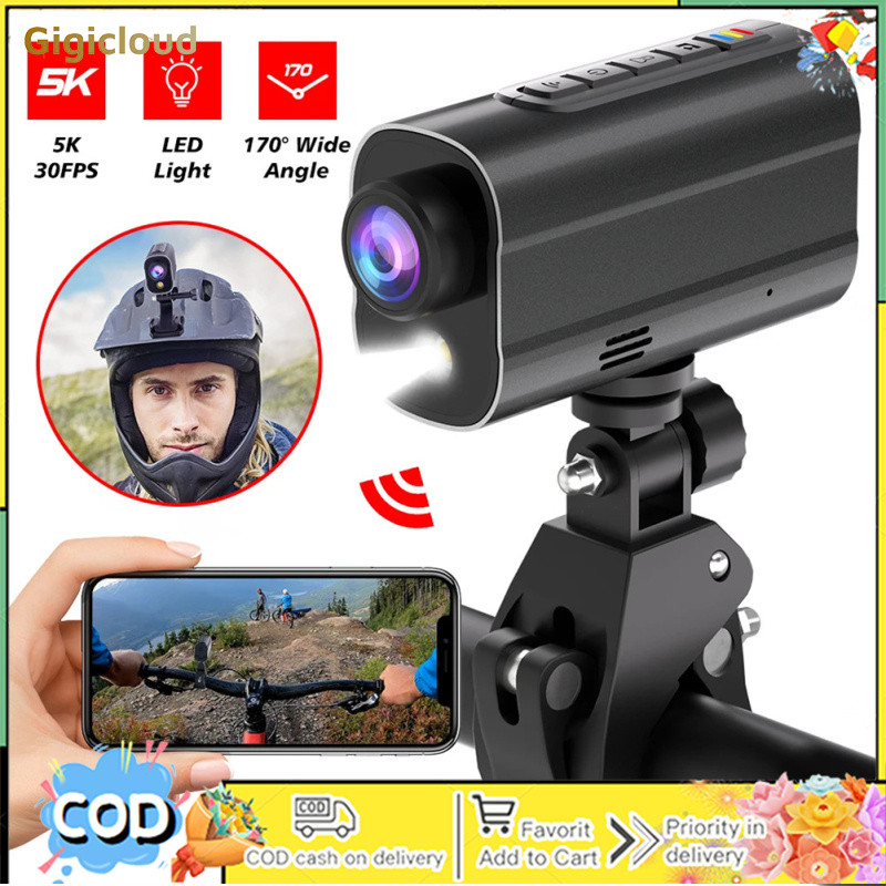 กล้องถ่ายรูป กล้องดิจิตอลมิลเลอร์เลส และอุปกรณ์ถ่ายภาพ Gigicloud AK-M101 5K HD Action กล้องจักรยานหมวกกันน็อครถจักรยานยนต์กล้อง Mini Action กล้องแสงการซิงโครไนซ์ WiFi ราคา 8,470 บาท*ส่งฟรี