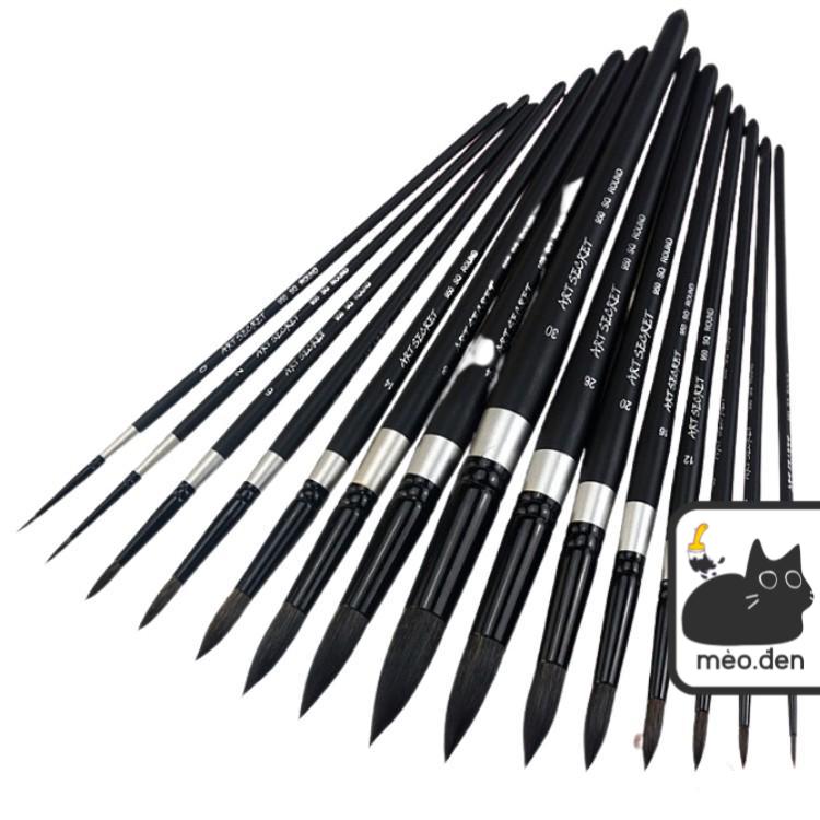 Cọ Vẽ Màu Nước ART SECRET Lông Sóc Thân Đen 950 - Hakuart