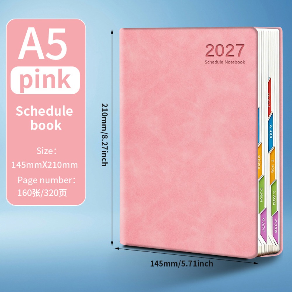 【COD&Fast Delivery】365 Days 2027 Planner A5 Efficiency Agenda Book Portable with Monthly Weekly Plan Pages Schedule Notebook Students