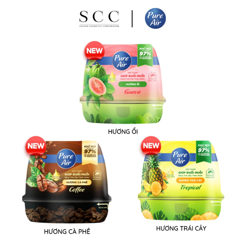 Combo 3 sáp thơm khử mùi Pure Air 180g/hộp