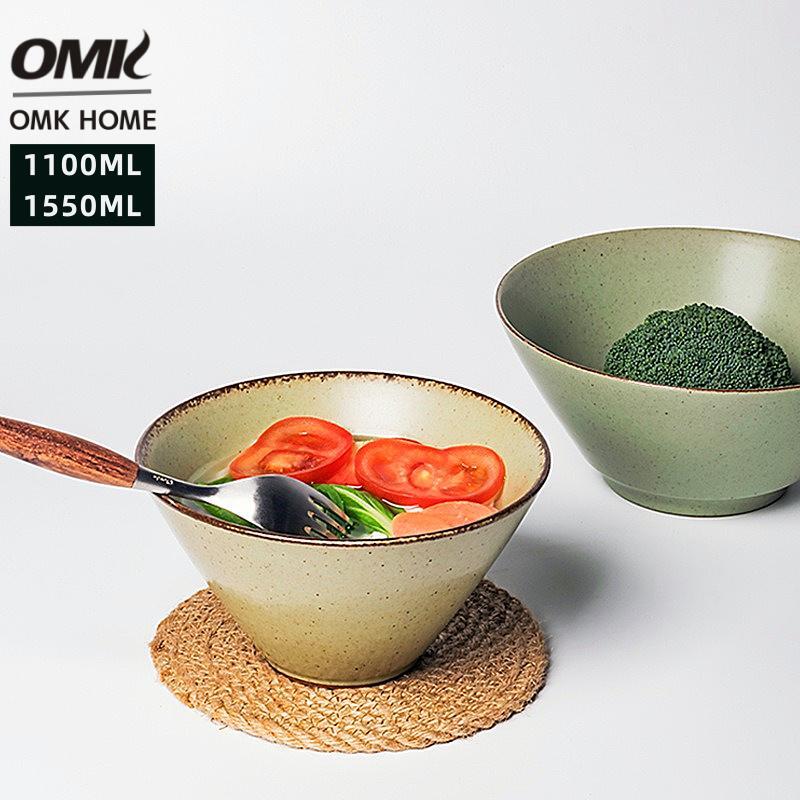 OMK Handmade Green Shadow Series Ceramic Large Bowl Bucket Soup Bowl ราคา 588 บาท*ส่งฟรี