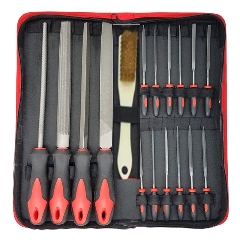 17 Piece Metal File Set Forged Steel Files for Metal and Wood File Applications Includes Round, Half Round, Diamond, Flat, Triple-Cornered, and Needle Files for Precision Shaping