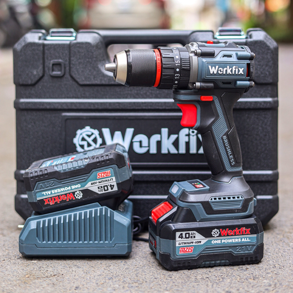 Máy khoan pin Workfix  Đầu Kẹp 13 Ly WF-ID1370N Lực Siết 70N.M - Máy khoan 3 Chức Năng, có Khoá lock Trục