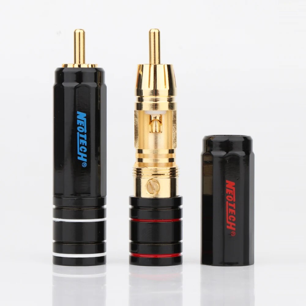 【Discount】 Neotech Dg-201 Rca Plug Lock Collect Solder Connector Hifi Cable Connector 4pcs