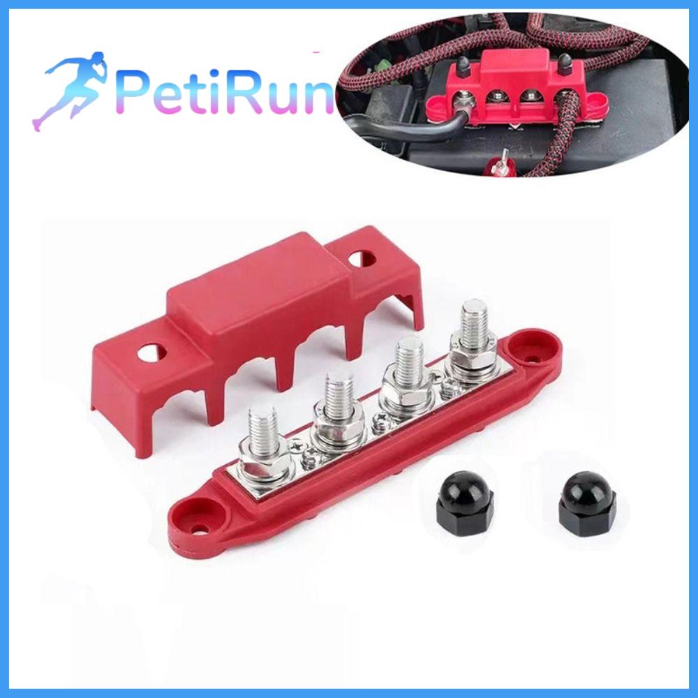 PETIRUN M8 M10 Mối nối điện 4 cách Đinh Tán 5/16 "3/8" Khối thiết bị đầu cuối thanh Thiết thực 48V 250A DC Khối phân phối điện Cho xe tải thuyền RV Caravan