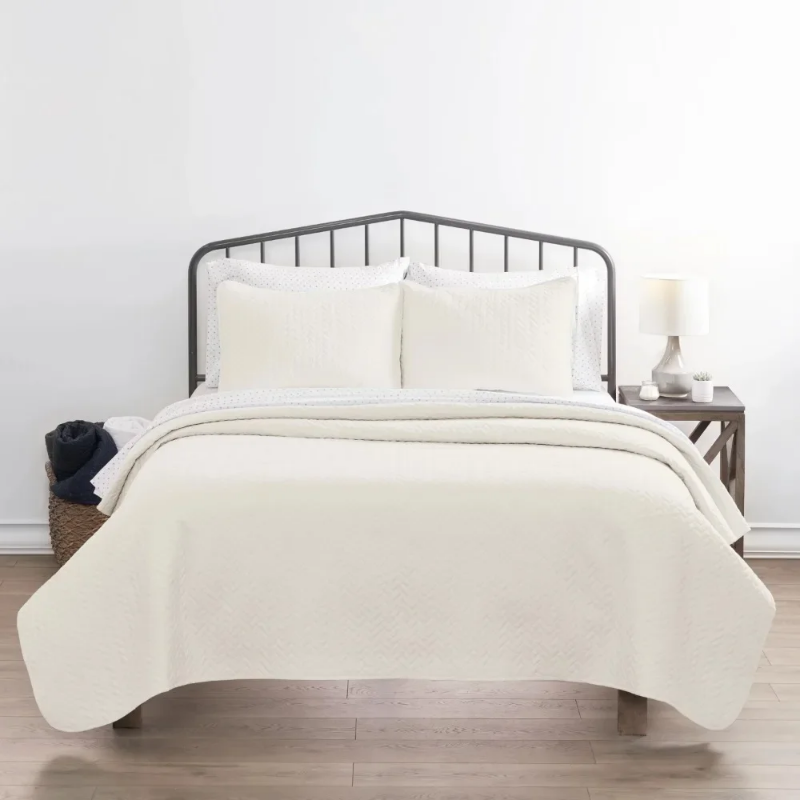 （household） Ivory Herring Pattern Quilted Coverlet Warm Winter Blankets King / CalKing Freight Free Thick Quilts for the Winter Double Duvet ราคา  5,413 บาท*ส่งฟรี