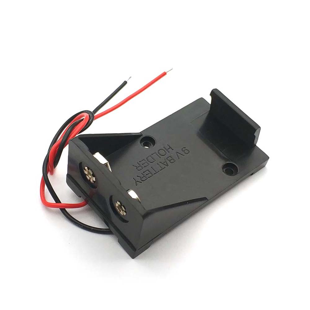 PROPERR Chất lượng cao Hai dây dẫn Tế bào 9V Với dòng cho Pin 9V Hộp dự phòng điện Hộp lưu trữ pin Hộp đựng pin Giá đỡ pin Hộp pin