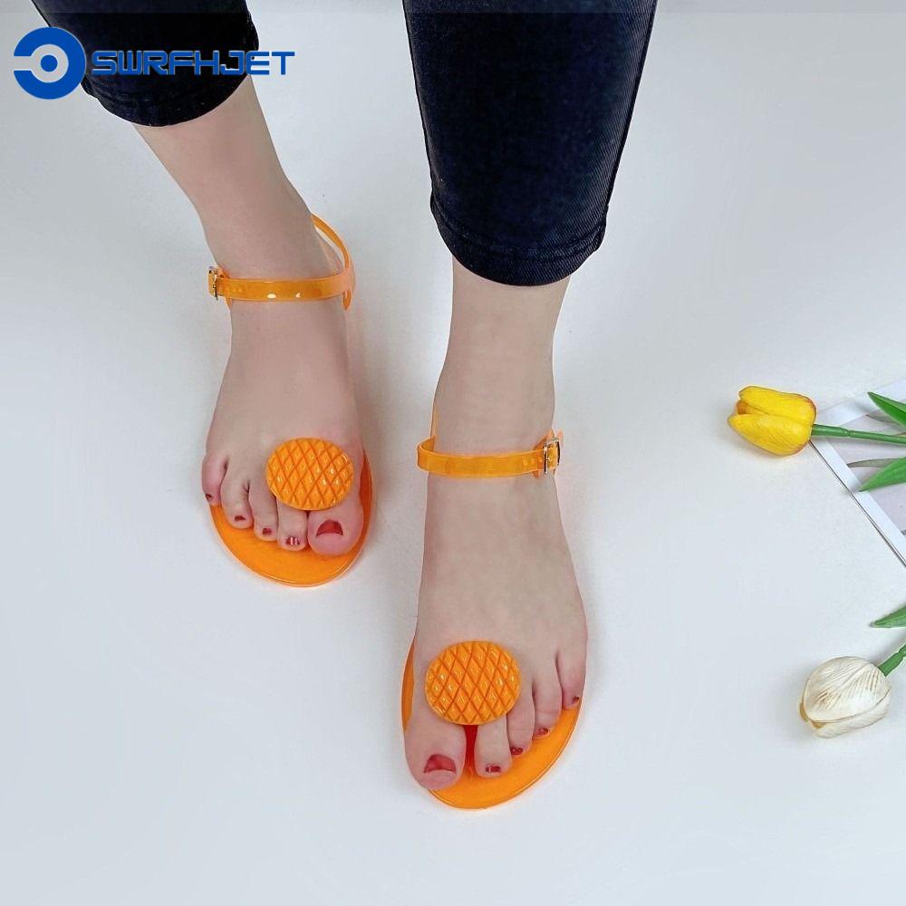 SWRFH Dâu chanh Dép Quả Mọng Nước Dưa hấu Ong Vịt Xoài Dép xỏ ngón họa tiết trái cây Thời trang Đế PVC mềm Dép kiểu Hàn Quốc Bãi biển