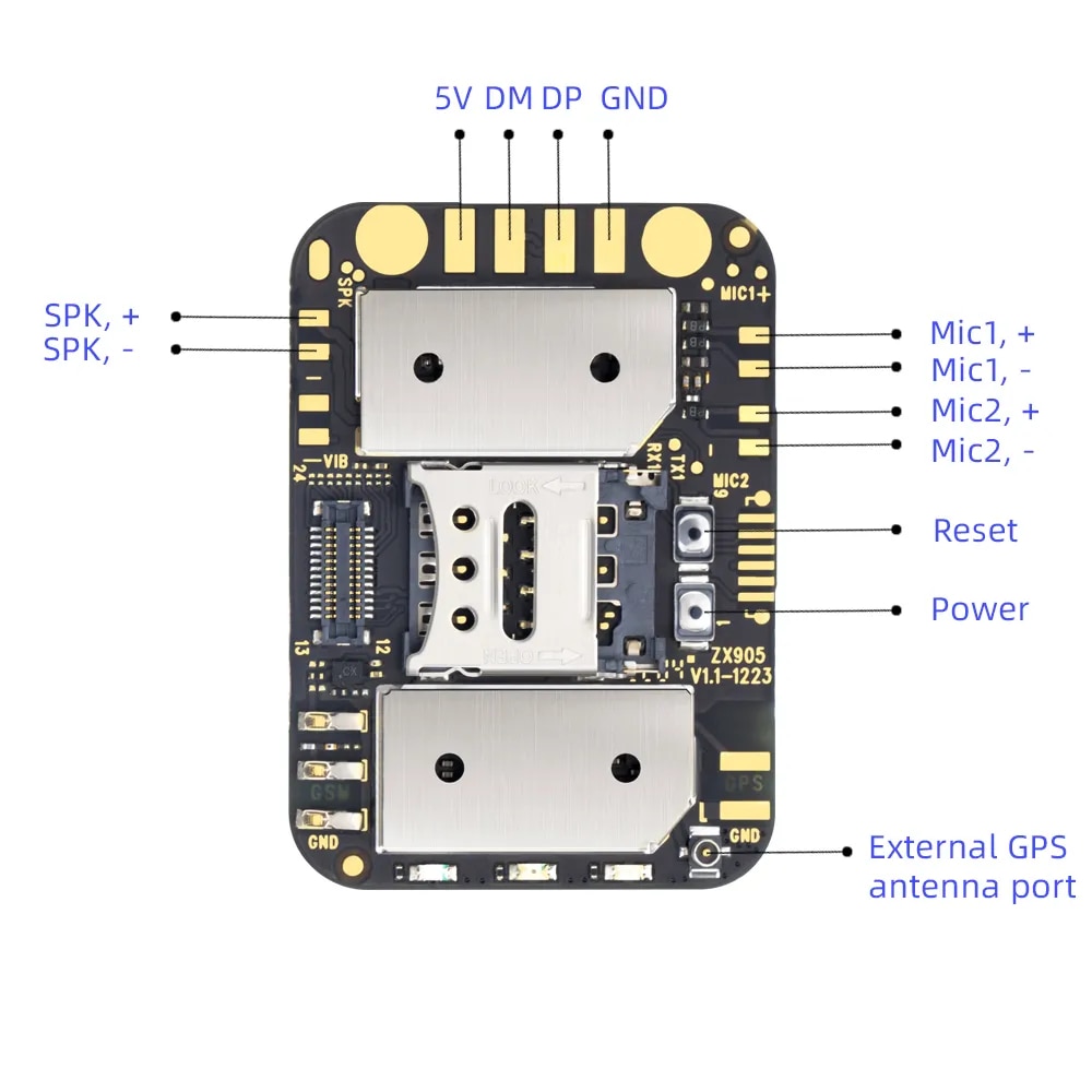 Latest ZX903 4G GPS Tracker Module PCBA Board LTE CAT1 FDD TDD 