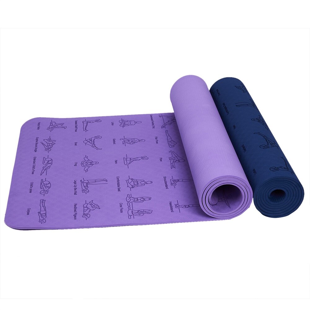 Tùy chỉnh thảm yoga 183cm * 61*0.6 Thảm tập yoga TPE thảm yoga Thảm tập thể dục Yoga thảm yoga cho Non-Slip thảm yoga tập thể dục Thảm yoga 1 cái