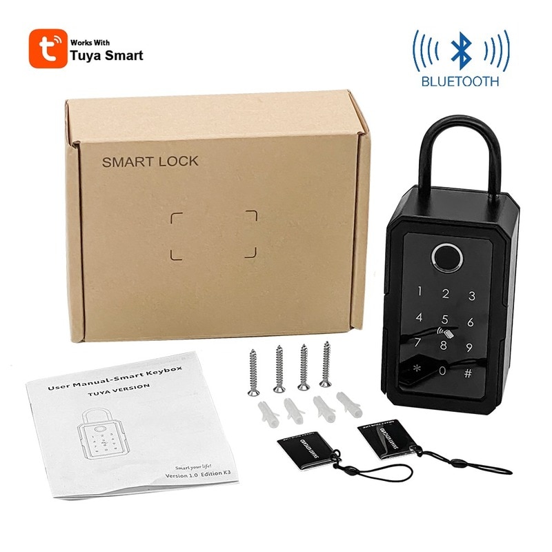 Điện tử an toàn Hộp chìa khoá tuya cuộc sống thông minh kiểm soát Bluetooth 4.1 Gateway an ninh ngoài trời không thấm nước vân tay an toàn Stash chakedahuuuuunnnnn
