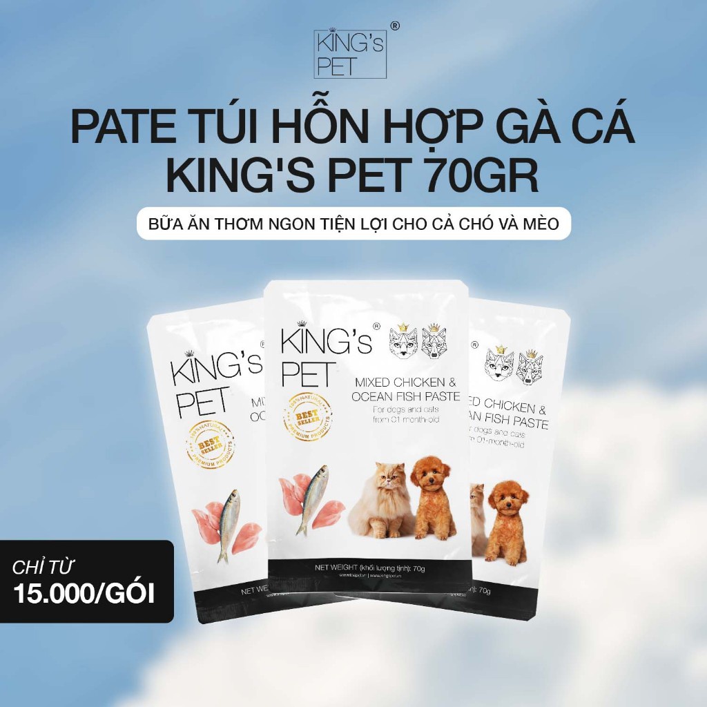 [Gói 70gr] Pate King Pet cho chó mèo - Gói 70g - KAT Store