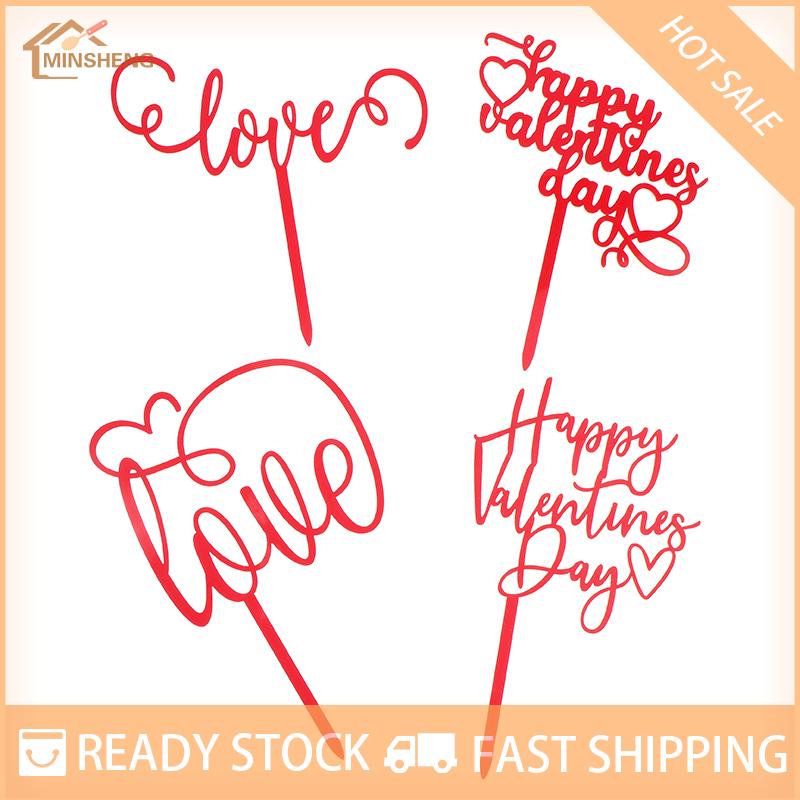 MIH ✨ COD ✨ ของตกแต่งหน้าคัพเค้กพลาสติกสำหรับวันวาเลนไทน์ของตกแต่งเค้กจดหมายรักสีแดงของตกแต่งปาร์ตี้วาเลนไทน์ที่มีความสุขสำหรับบ้าน2025เฉลิมฉลองเดือนกุมภาพันธ์1 ราคา 49 บาท*ส่งฟรี