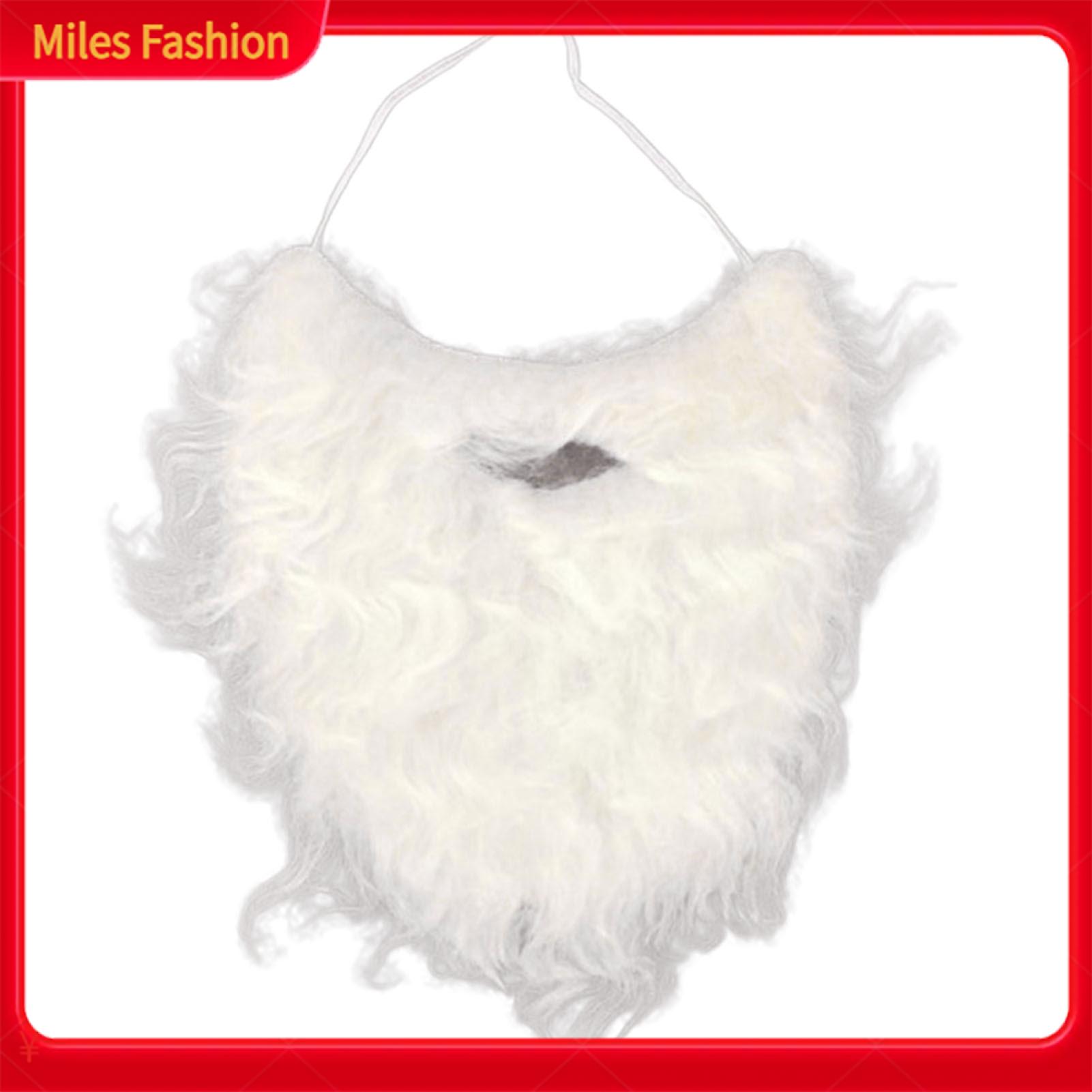 Santa Claus râu thực tế xoăn mềm mịn dây chun phụ kiện trang phục người lớn/trẻ em Giáng sinh hiệu suất Santa giả trắng tay lái ria mép cho bữa tiệc tốt Santa Claus