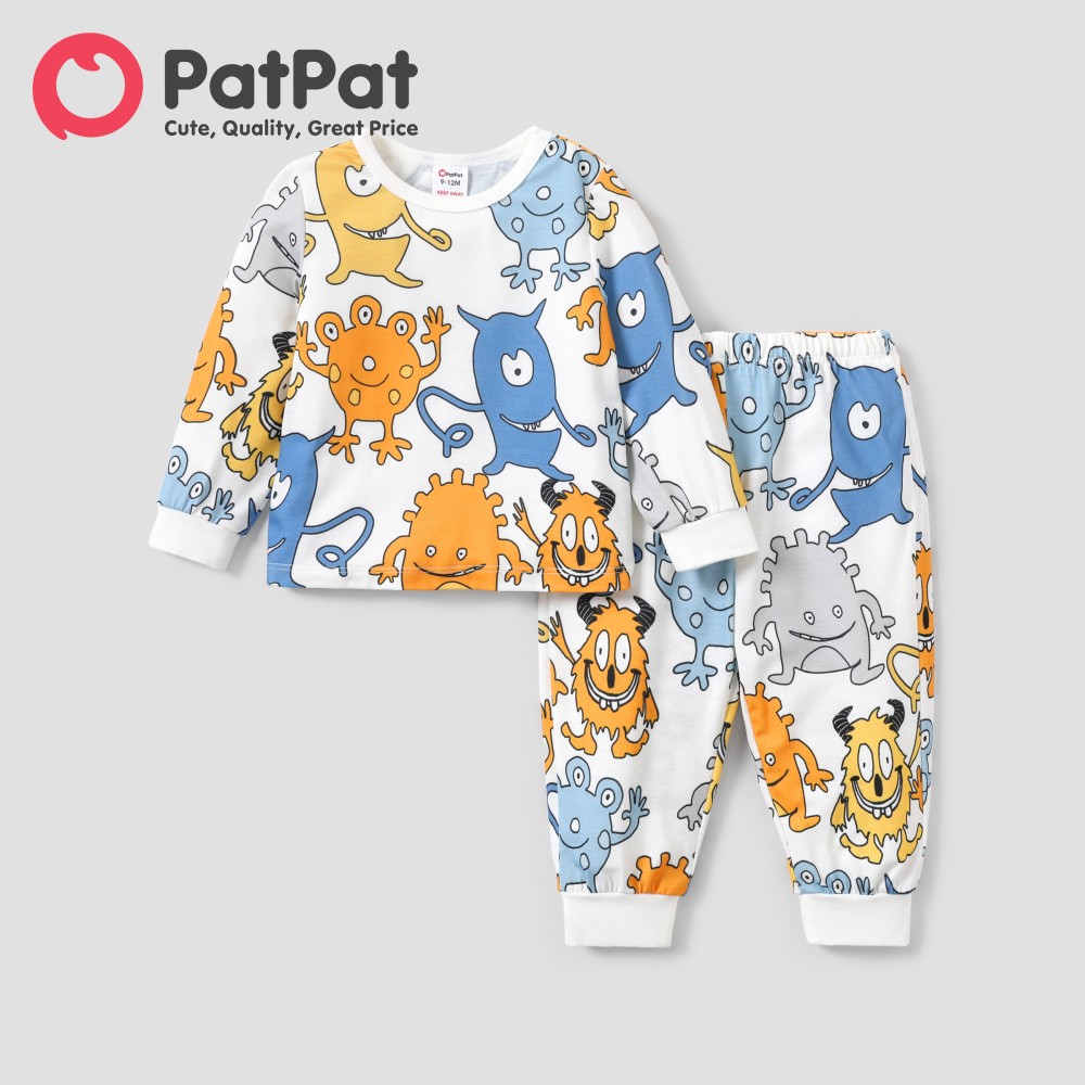 Patpat 2 cái bé trai/bé thường xuyên cơ bản Bộ đồ ngủ