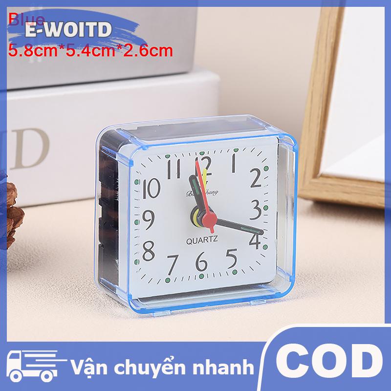 E-WOITD 1PC Mini Vuông Đồng hồ báo thức thạch anh Đồng hồ báo thức Pin hoạt động bảng phòng ngủ đồng hồ cho ngủ nghiên cứu trang trí nội thất