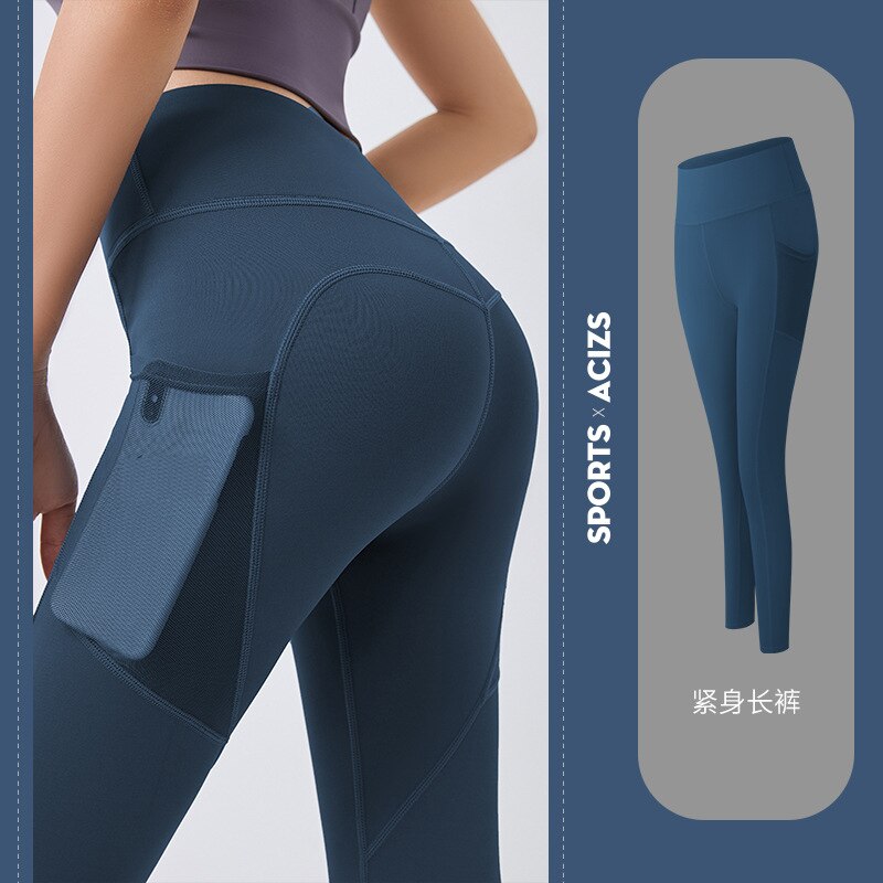Women's Pants with Pockets Capri Pants Nine-point Leggings Sports Girls Fitness Pants Belly Control Jogging Leggings Women's Fitness Pants - 4