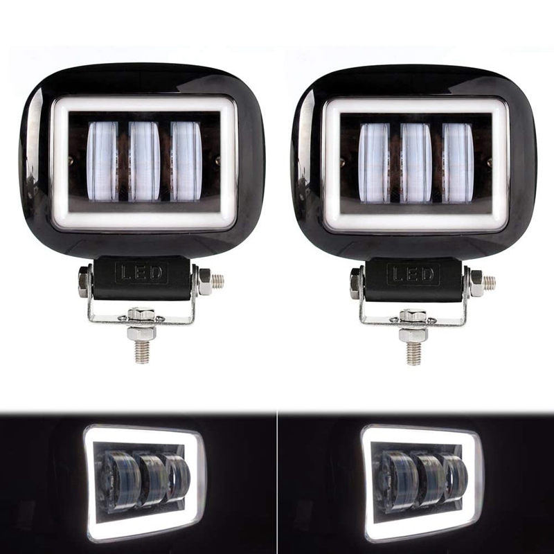 2Pcs 6D Lens Round LED Work Light Headlight for Car ATV SUV UTV Trucks Offroad Motorcycle Fog Driving Lights