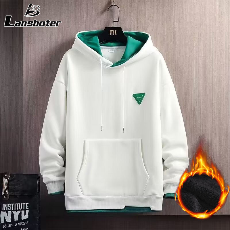 Lansboter áo hodie áo khoác hoddie áo hoodie đi học sweater áo thu đông Mỹ cổ điển áo nam và nữ vài in giản dị đơn giản áo khoác có mũ