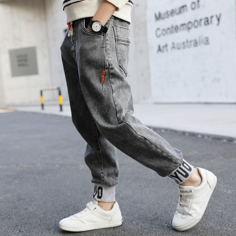 IENENS 4-13 Years Kids Boys Slim Straight Jeans Classic Clothes Bottoms Children Denim Clothing Long Pants Baby Boy Casual Trousers
