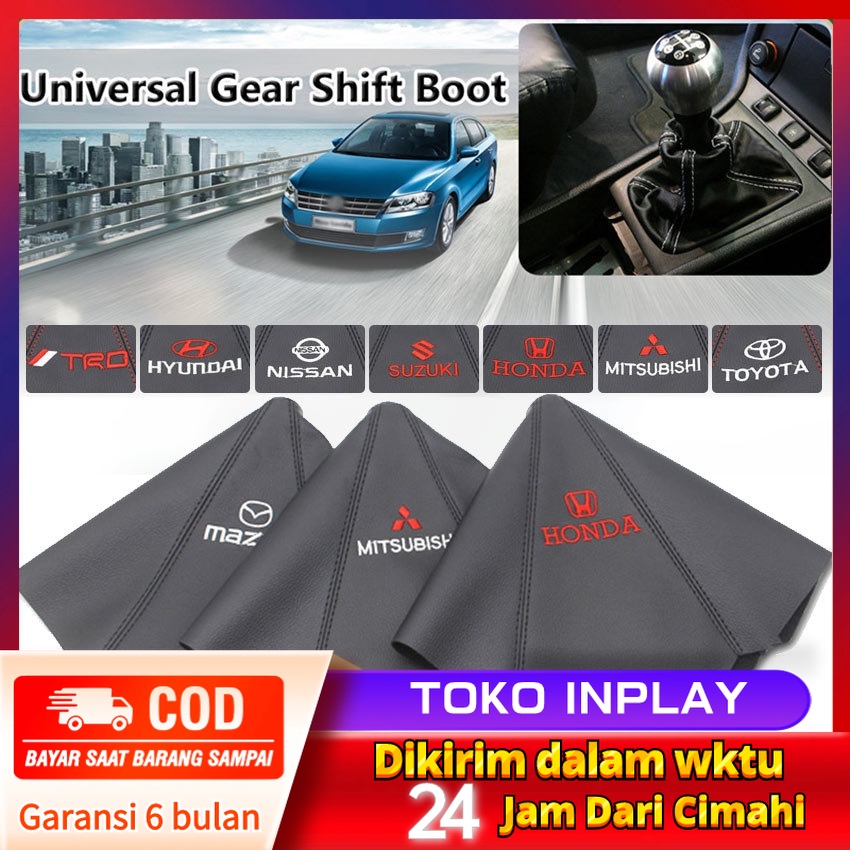 Universal car manual gear shift cover case anti dust-cover car manual gear lever Pu material with logo Toyota, Mitsubishi, Suzuki, Hyundai, Nissan, TRD, Honda Harga 49,000 rupiah*Gratis Ongkir