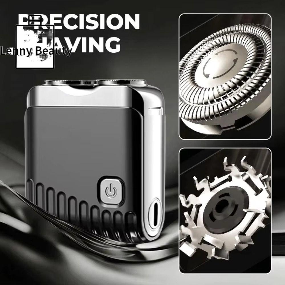 LENNY Đầu đôi Máy cạo râu điện mini Màn hình LCD Động cơ mạnh mẽ Dụng cụ tẩy lông Mượt mà Cạo râu hiệu quả Máy tỉa râu cho nam Sử dụng khi đi du lịch