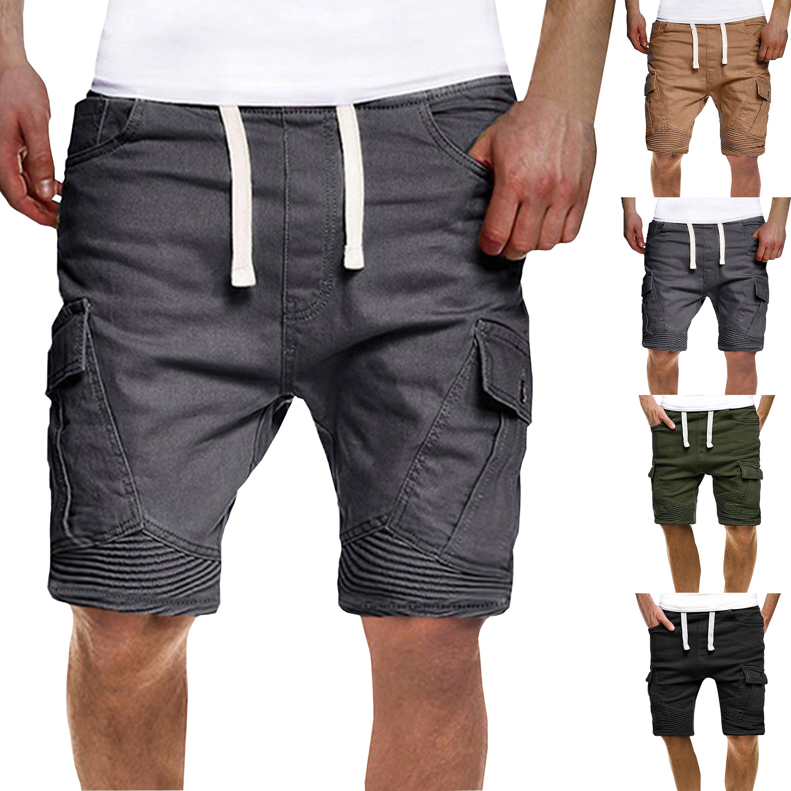 Túi Đồng Màu Dây Rút Của Nam Giới Quần Short Nút Quần Short Giản Dị quần mặc hè Của Nam Giới Quần Short Quần Short Quần nam Quần Short Mens