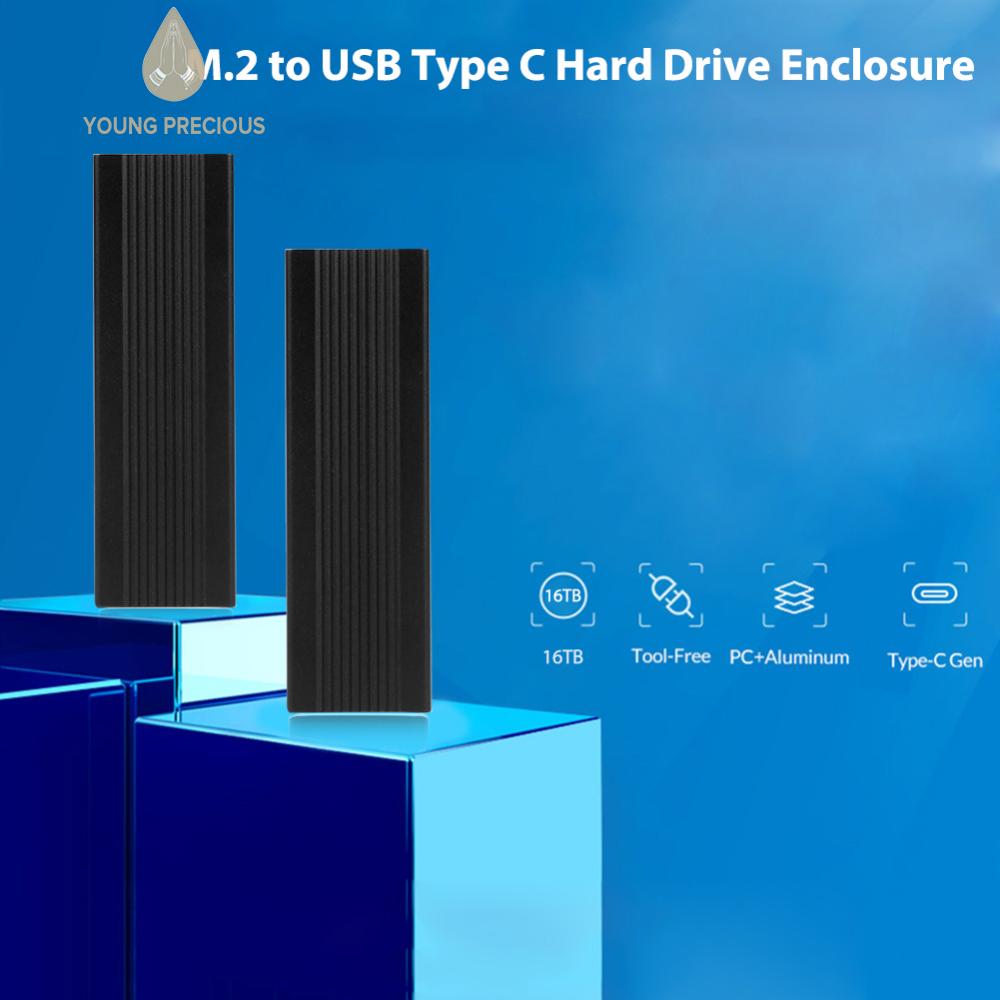 M2 Vỏ đựng ổ SSD bao vây M.2 để loại USB-C Vỏ đựng ổ cứng Vỏ hợp kim nhôm