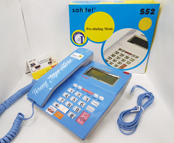 TELEPON KABEL SAHITEL S52 PESAWAT TELEPON RUMAH SAHITEL S-52 (BIRU)-Shelishop13 Giá 264,000 Đồng*Miễn phí vận chuyển