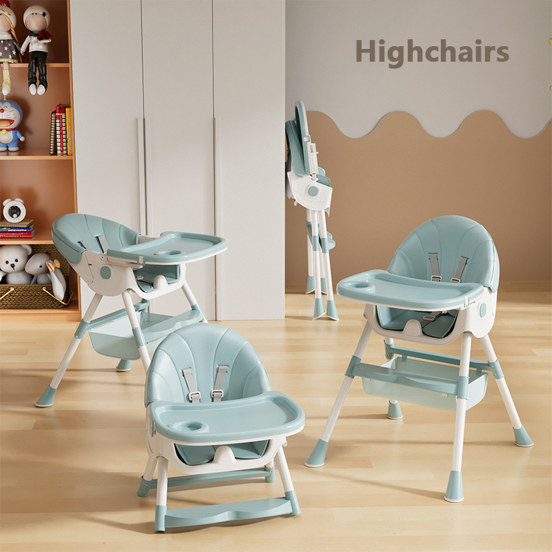 Portable Baby Dining Chair with Universal Wheels, Foldable High Chair, Adjustable Height, for Babies Over 6 Months Old ราคา 4,146 บาท*ส่งฟรี