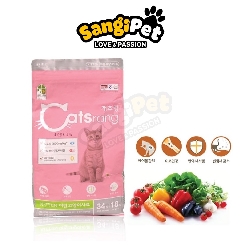 Hạt Catsrang Kitten cho mèo con túi 400g - Hạt Cat Rang nhập khẩu Hàn Quốc, dinh dưỡng, tiêu búi lông