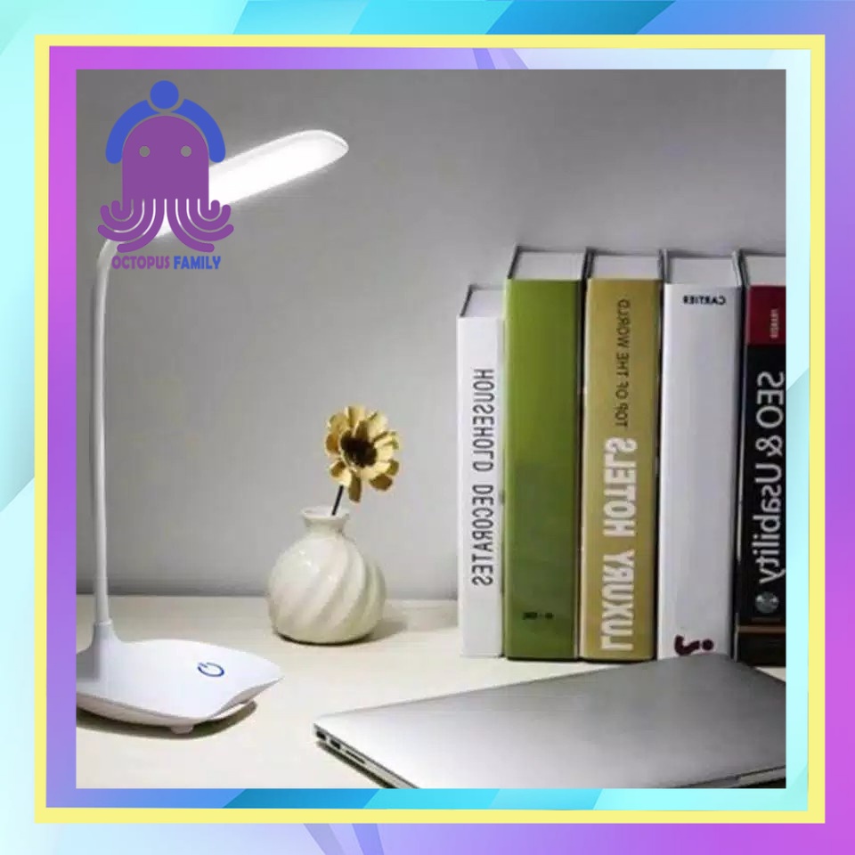 Lampu Meja Belajar LED 3 Mode Sentuh Lampu Belajar Cas Lampu Meja Eyelash Extension Rechargeable
