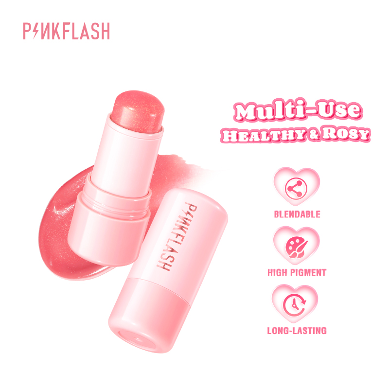 PINKFLASH PF-F16 Multi-Use Watery Blush Stick Healthy and Rosy Cream Blendable High pigment Long-lasting Harga 14 Ringgit*Penghantaran Percuma