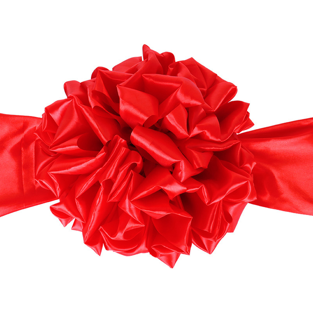 15/20/25/30CM Red Satin Flower Ball Ribbon Wedding Car Ornament Opening Celebration Ribbon-Cutting Atmosphere Decoration Accessories