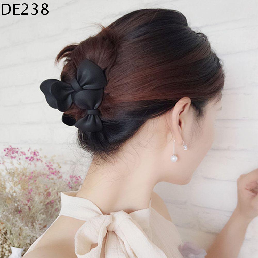 DE238 Hằng ngày Tính cách Nhựa Phụ kiện tóc Clip bắt cá mập Quà cổ điển cho cô gái Nơ Knot Hair Claw Kẹp tóc phong cách Hàn Quốc Mang đầu hình học Kẹp Tóc Báo Phụ Nữ