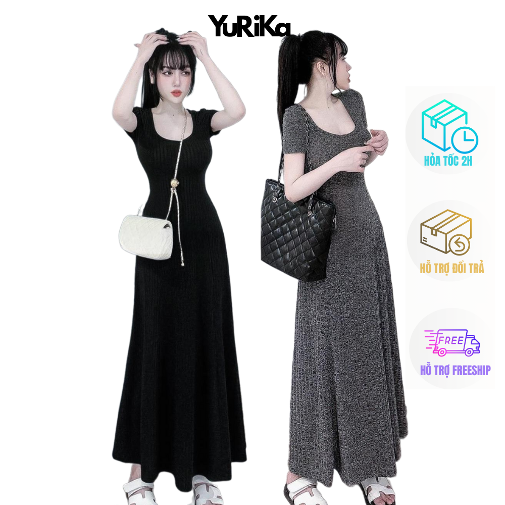 Đầm maxi nữ YuRi - Đầm nữ dài Quảng Châu chất vải mềm mịn, co giãn tốt