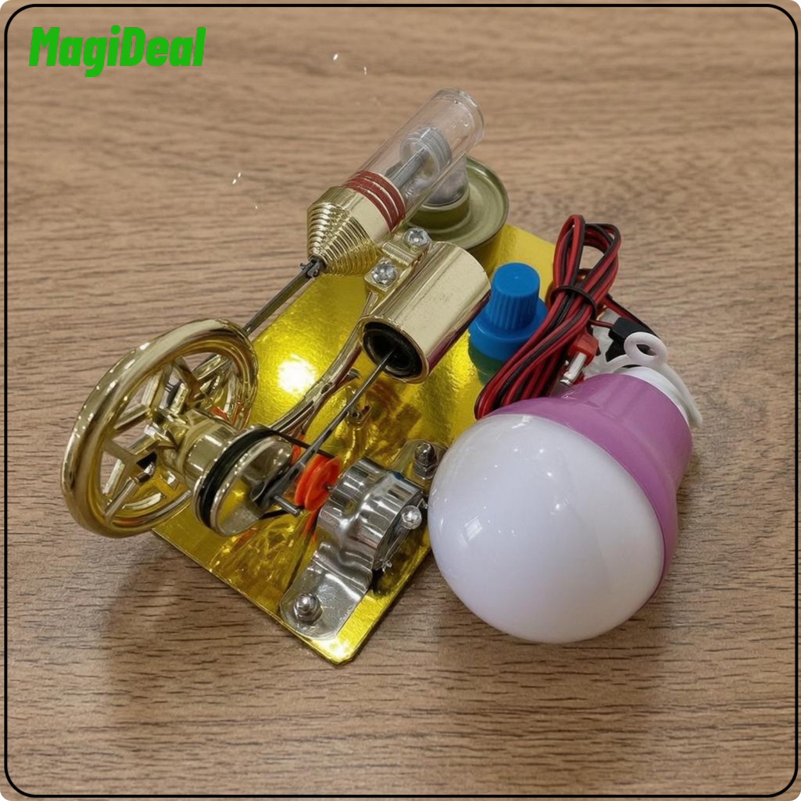 MagiDeal Glass Cylinder Stirling Engine Model Large Flywheel Desktop Stirling Engine Visible Wiring Display Piece Heat Powered Giá 637,479 Đồng*Miễn phí vận chuyển