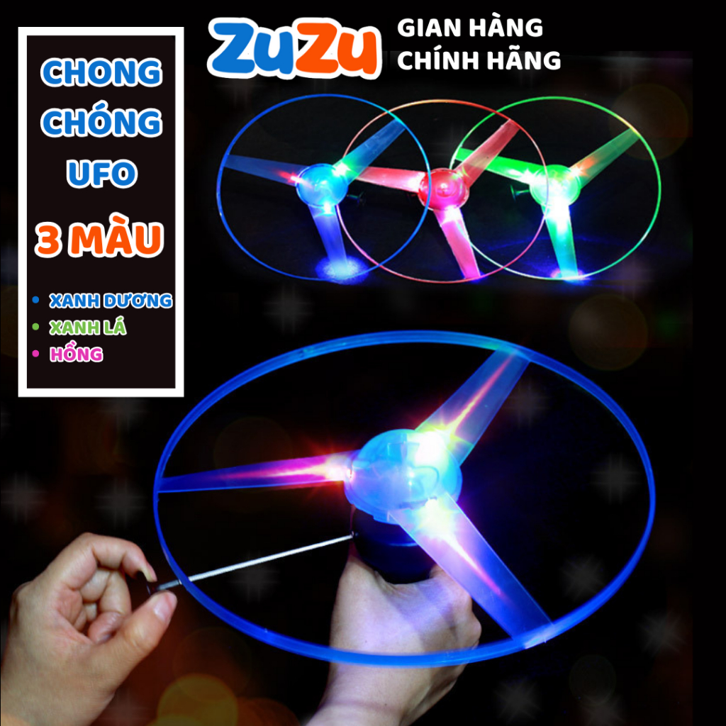 Đĩa bay ZuZu phát sáng đồ chơi chong chóng đèn LED kéo bay lên trời