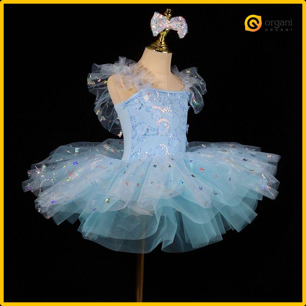 ORGANI Hoa Váy ballet cho trẻ em Hiện đại Đầm sequin Quần áo biểu diễn Thời trang Phồng Váy công chúa Bé gái
